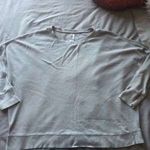 Gray Long Sleeve Top Oversize
